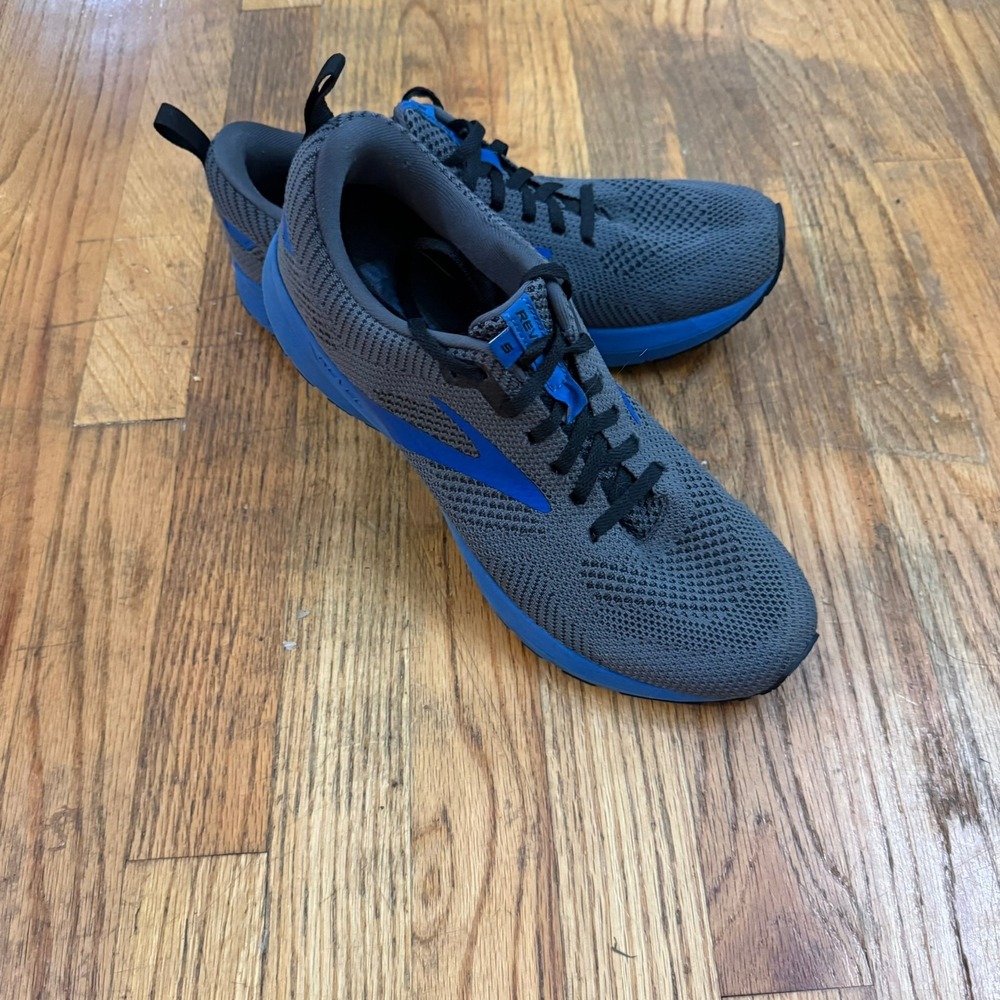 Brooks Revel 5 Mens 9.5 D Grey Blue Running Shoes Athletic Sneakers 1103741D053 - Picture 2 of 16